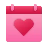 Icône coeur sur calendrier pour St Valentin