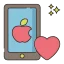 Icône téléphone et coeur
