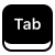 Icône d'une touche tab
