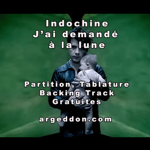 Illustration Indochine - J'ai demande a la lune, partition gratuite