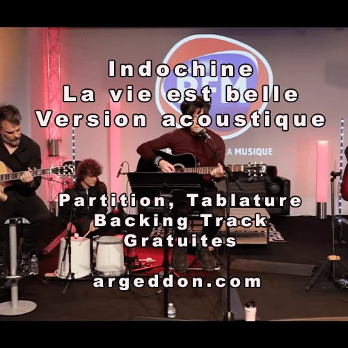 Illustration Indochine - La vie est belle, partition gratuite
